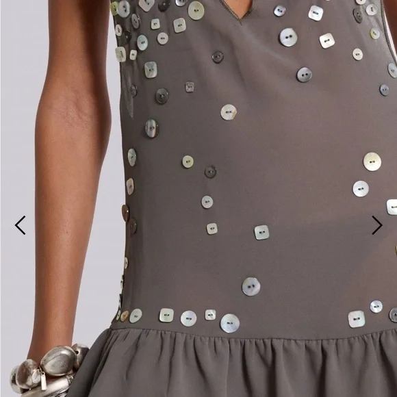 Jaded London Button Me Up Mini Dress in Grey - Picture 6 of 7